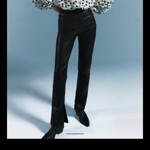 NWT Zara faux leather flared slim pant